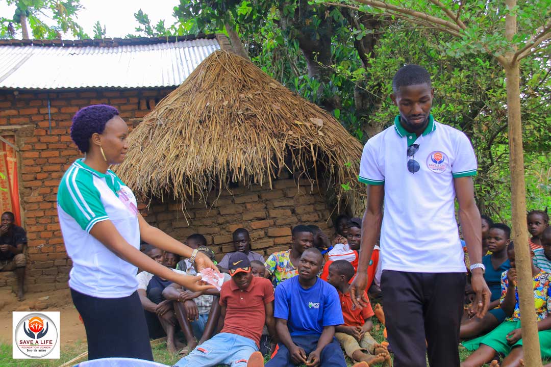 A child smiling in a community setting